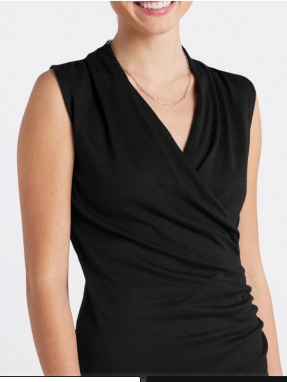 41 Hawthorn Women’s Benni Wrap Front Ruched Knit Top - Black - Size Small
